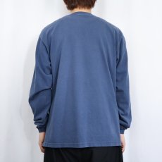 画像3: 90's patagonia USA製 "Beneficial T's" プリントロンT NAVY M (3)