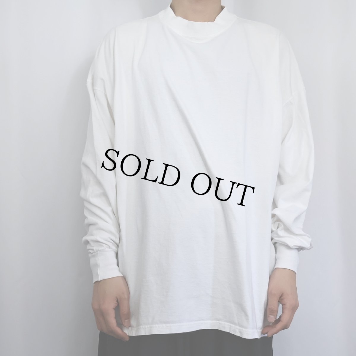 画像2: 90's〜 RUSSELL ATHLETIC USA製 モックネック 無地ロンT XXL (2)