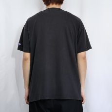 画像3: 80〜90's Champion USA製 青刺繍タグ 後期 ロゴ刺繍Tシャツ BLACK XL (3)