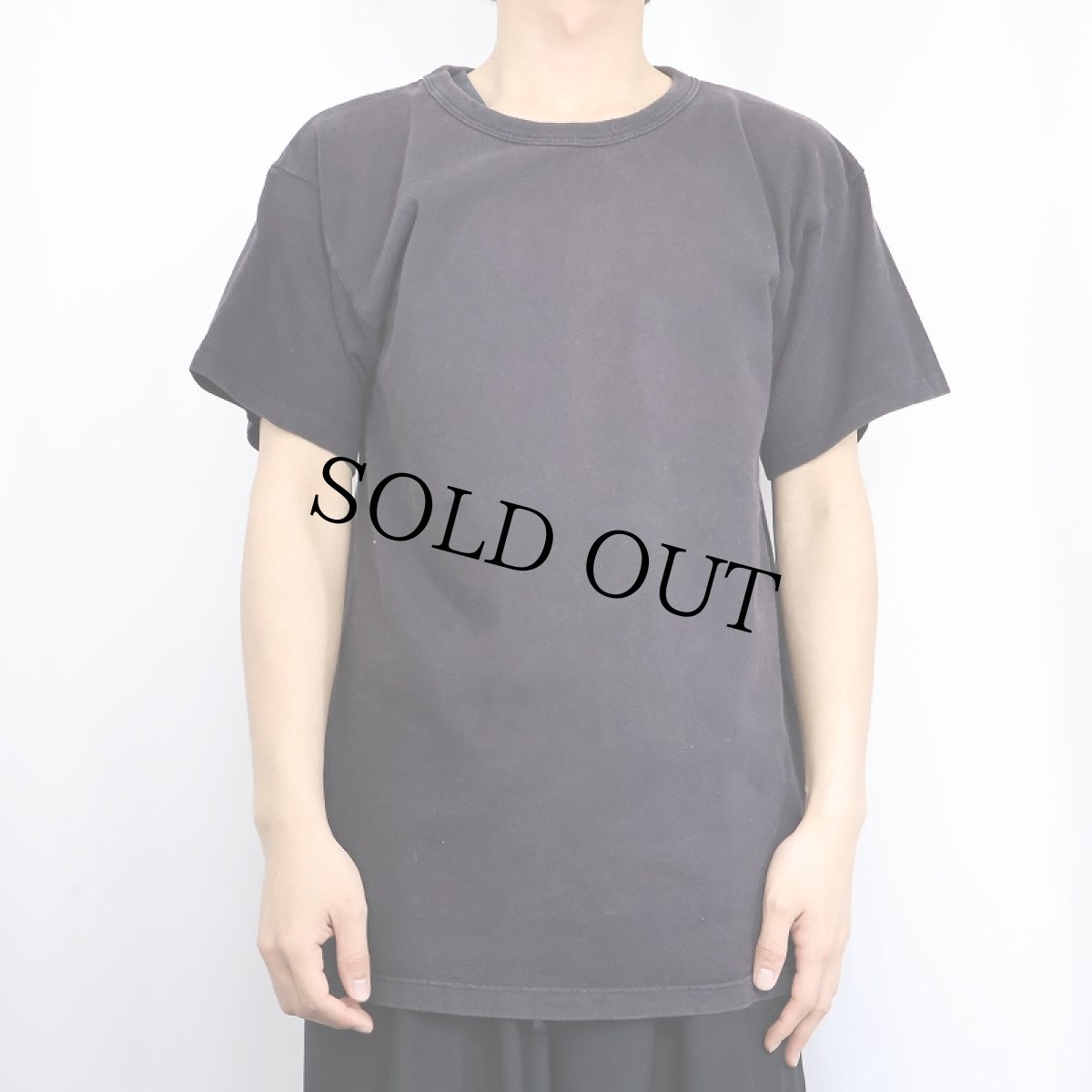 画像2: 80〜90's Champion USA製 青刺繍タグ 後期 目無しTシャツ BLACK L (2)