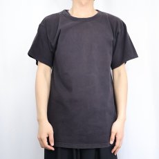 画像2: 80〜90's Champion USA製 青刺繍タグ 後期 目無しTシャツ BLACK L (2)