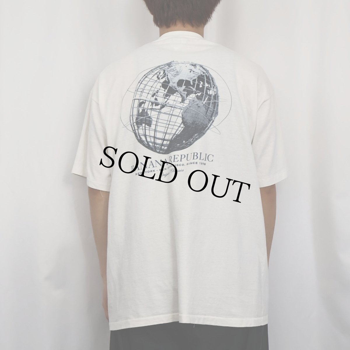 画像4: 90's BANANA REPUBLIC USA製 プリント ポケットTシャツ L (4)