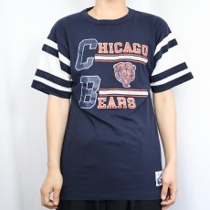画像2: 80's Champion トリコタグ USA製 "CHICAGO BEARS" NFLチーム フットボールTシャツ NAVY L (2)