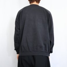 画像3: 80's〜 Virgin "VISION" レコードレーベル ロゴプリントラグランスウェット BLACK (3)
