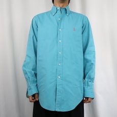画像2: 90's Ralph Lauren ロゴ刺繍 コットンボタンダウンシャツ S (2)