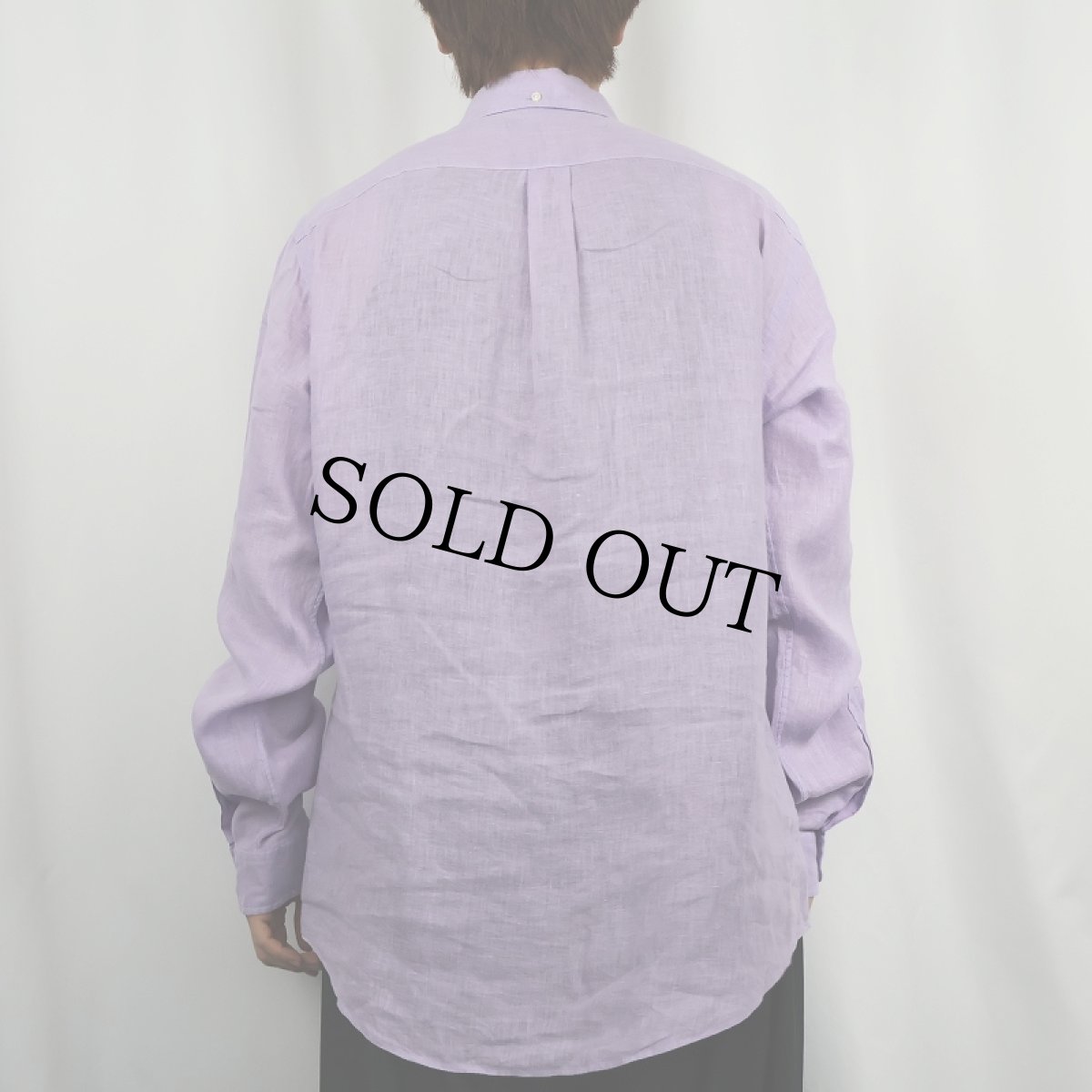 画像3: Ralph Lauren "CUSTOM FIT" 3点留め リネンボタンダウンシャツ L (3)