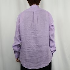 画像3: Ralph Lauren "CUSTOM FIT" 3点留め リネンボタンダウンシャツ L (3)