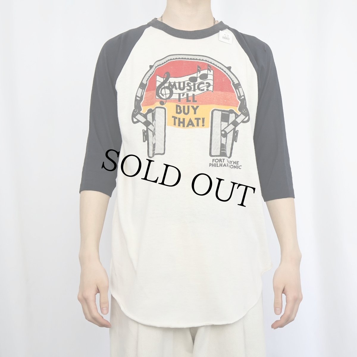 画像3: 70〜80's WXKE 104 FM USA製 ラジオ局プリント ラグランＴシャツ L (3)