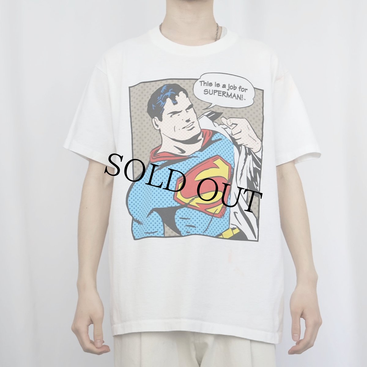 画像2: 90's SUPERMAN USA製 アメコミ キャラクタープリントTシャツ L (2)