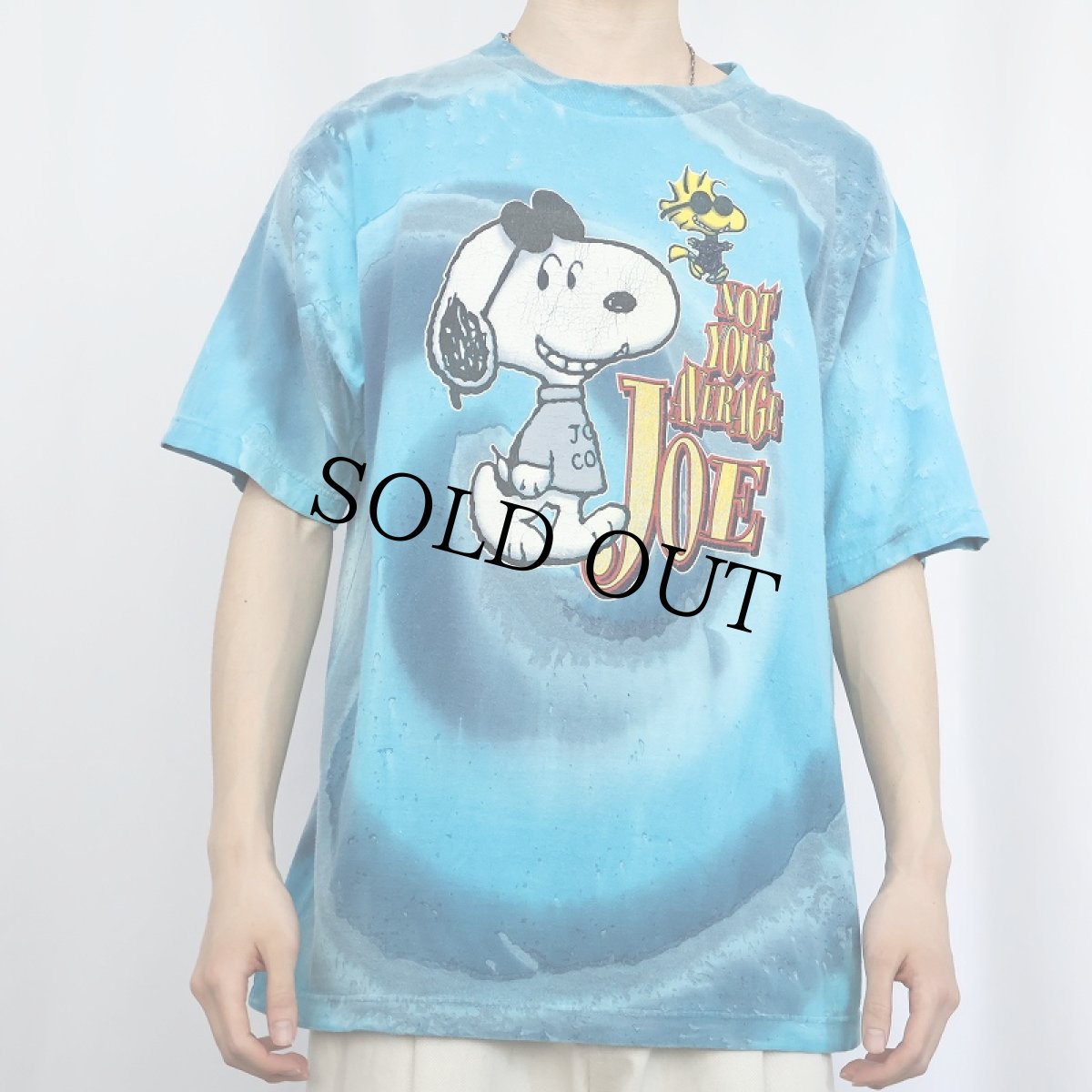 画像2: 90〜2000's SNOOPY "NOT YOUR AVERAGE JOE" タイダイ キャラクタープリントTシャツ L (2)