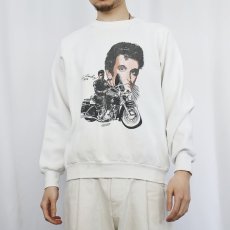 画像2: 80's Elvis Presley USA製 ミュージシャンプリント ラグランスウェット L (2)