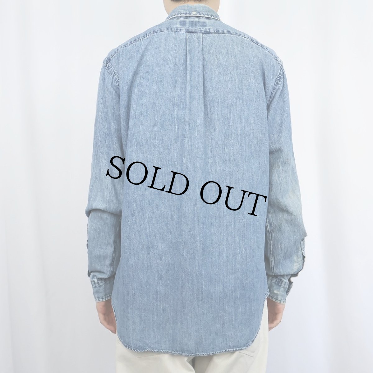 画像3: Ralph Lauren デニムボタンダウンシャツ M (3)