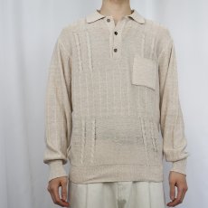 画像2: 80's〜 Moschini ITALY製 コットンニットポロシャツ SIZE50 (2)