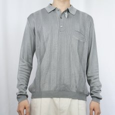 画像2: 80's〜 アセテート×ナイロン ニットポロシャツ SIZE8 (2)