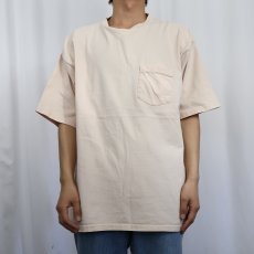画像2: 90's BANANA REPUBLIC USA製 無地ポケットTシャツ L (2)