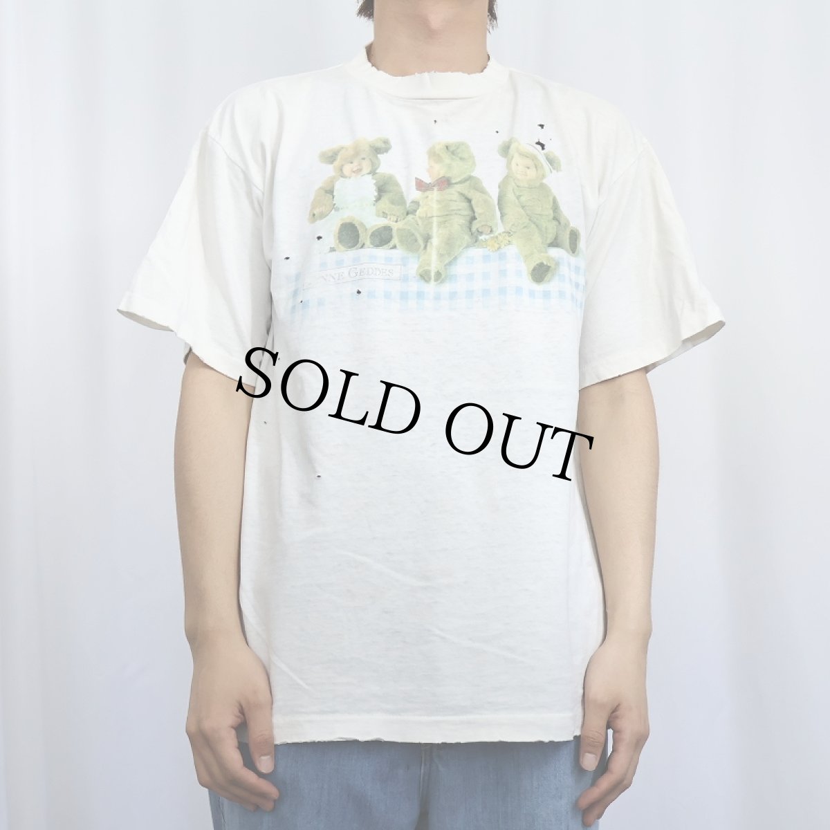 画像2: 90's ANNE GEDDES USA製 赤ちゃんフォトアートプリントTシャツ L (2)