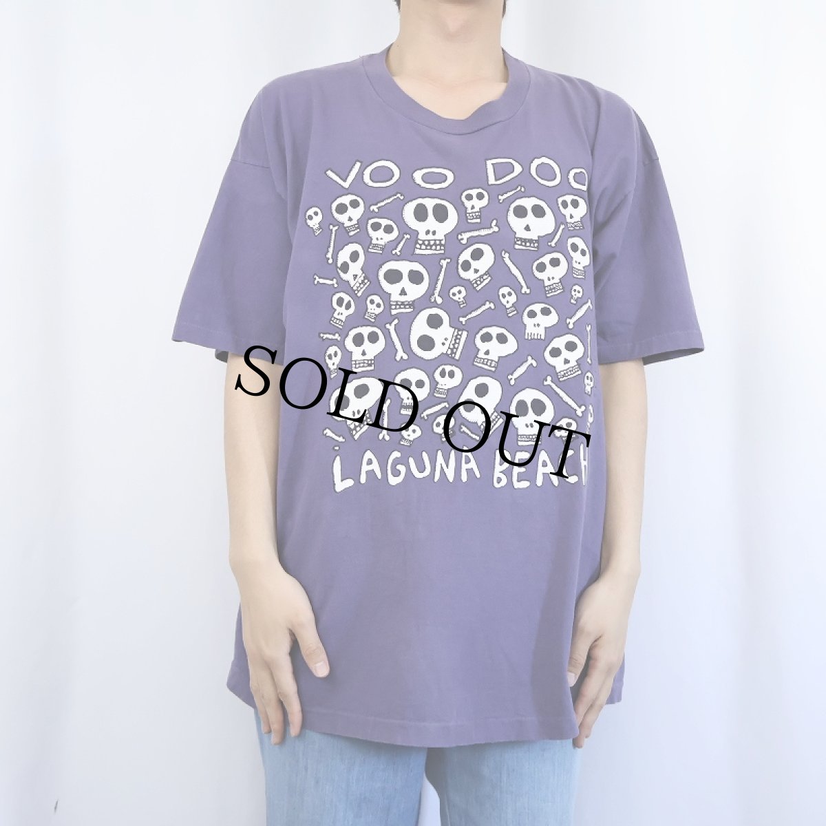 画像2: 90's BIG HED USA製 "VOO DOO LAGUNA BEACH" アートプリントTシャツ XL (2)