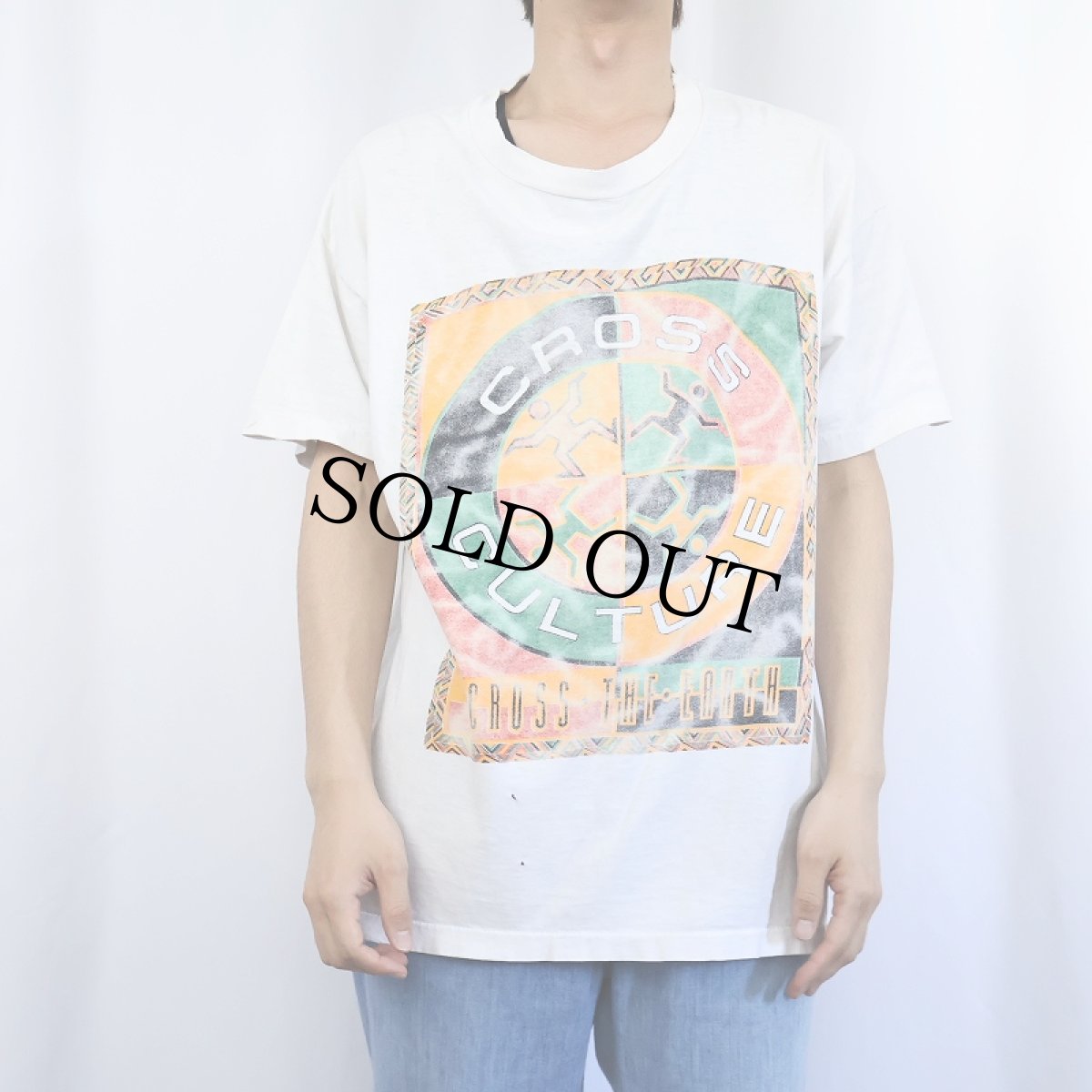 画像2: 90's CROSS CULTURE USA製 プリントTシャツ XL (2)