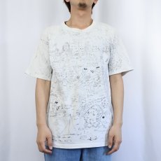 画像3: 90's BARA-QU-DA 大判 イラストプリントTシャツ L (3)