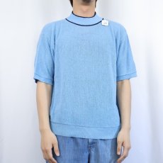 画像2: 70's〜 モックネック アクリルニットTシャツ (2)