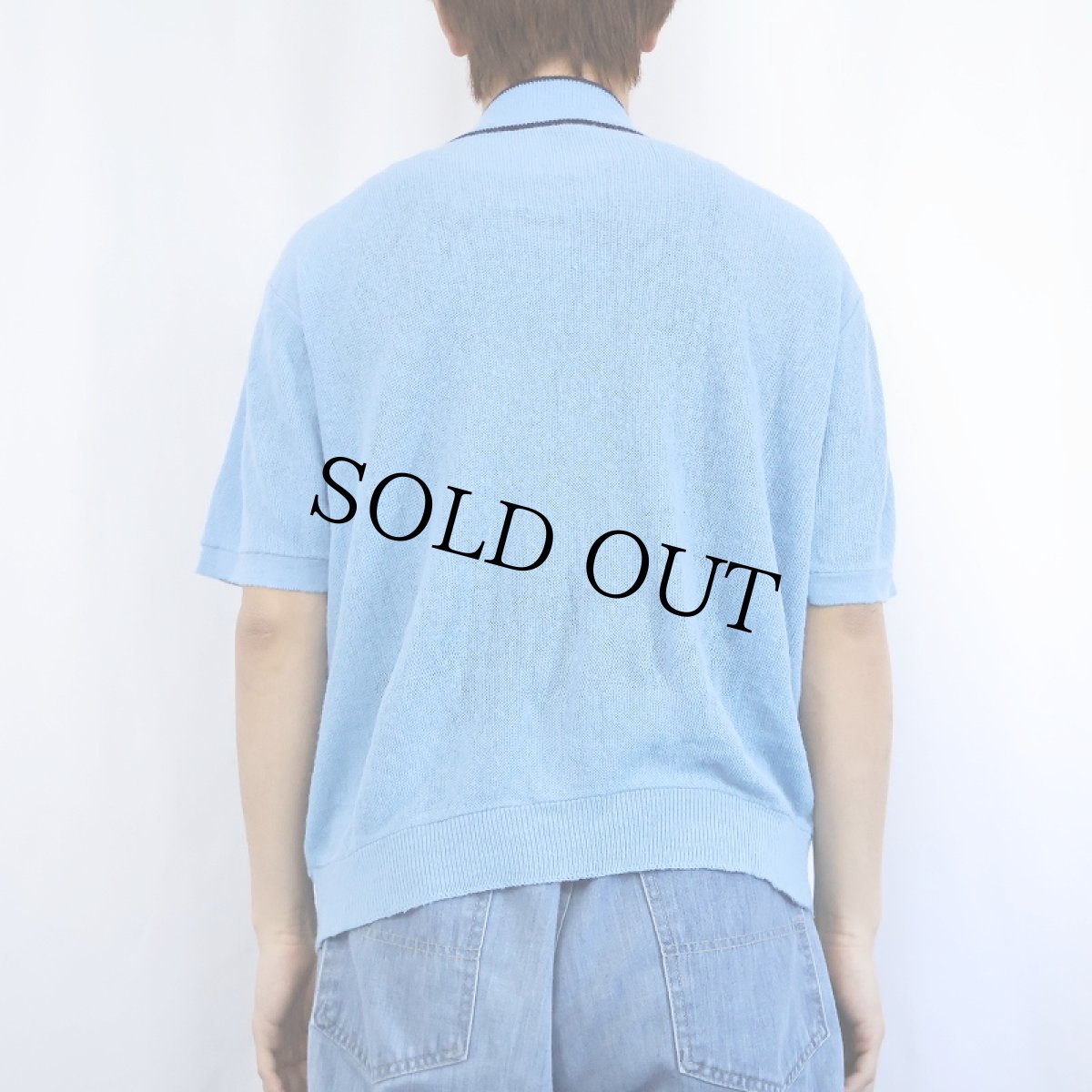 画像3: 70's〜 モックネック アクリルニットTシャツ (3)