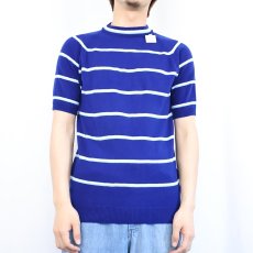 画像2: 70's TOWNCRAFT Penneys ボーダー柄 アクリルニットTシャツ M (2)