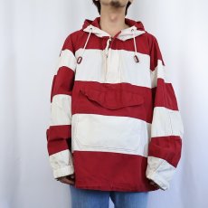 画像2: 90's GAP ボーダー柄 コットンアノラックパーカー XL (2)