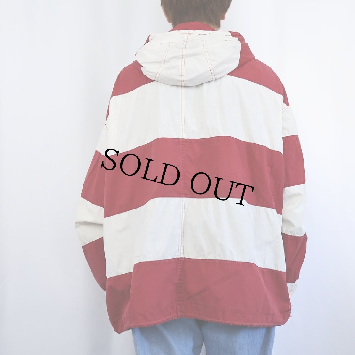 画像3: 90's GAP ボーダー柄 コットンアノラックパーカー XL (3)