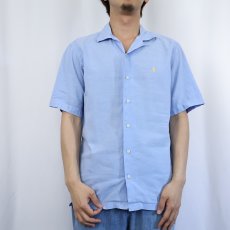 画像2: POLO Ralph Lauren "CURHAM CLASSIC FIT" リネン×コットン オープンカラーシャツ S (2)