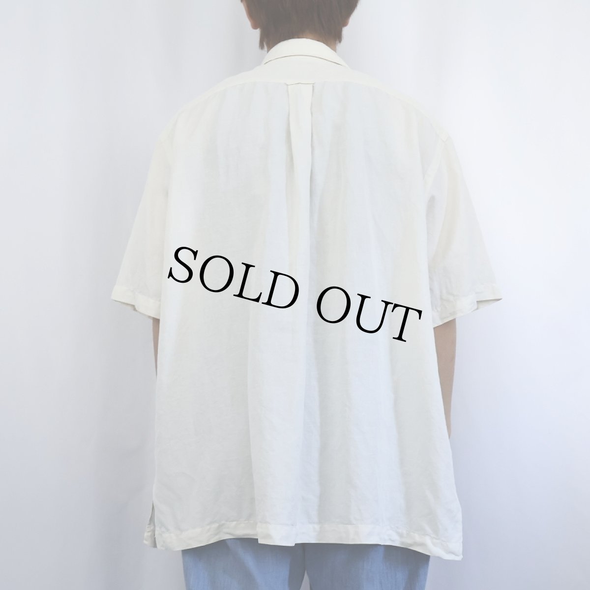 画像3: POLO Ralph Lauren "CALDWELL" リネン×シルク オープンカラーシャツ XXL (3)