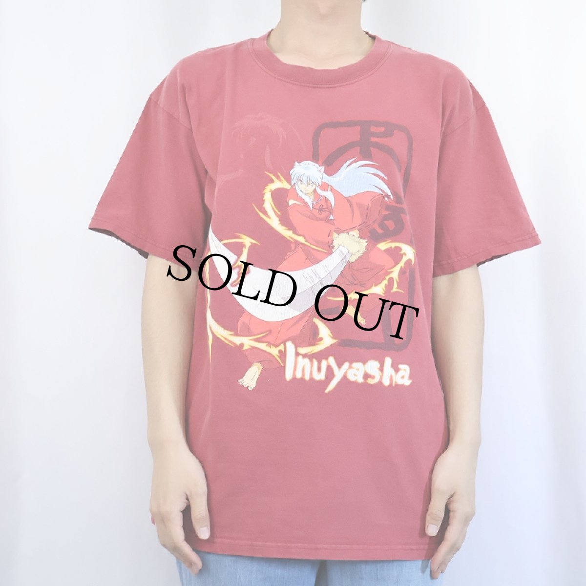 画像2: 2000's 犬夜叉 アニメプリントTシャツ L (2)