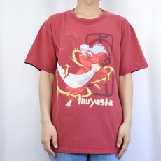 画像2: 2000's 犬夜叉 アニメプリントTシャツ L (2)
