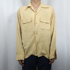 画像2: 60's Nofade ギャバジン オープンカラーシャツ 15 M 15 1/2 (2)