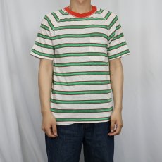 画像2: 70's TOWNCRAFT Penneys "PENN-PREST" ボーダー柄 ポケットラグランTシャツ M (2)