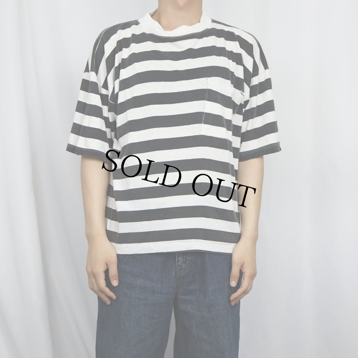 画像2: SATURDAYS ボーダー柄 ポケットTシャツ (2)