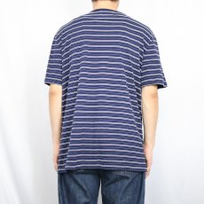 画像3: POLO Ralph Lauren マルチボーダー柄 Tシャツ NAVY XL (3)