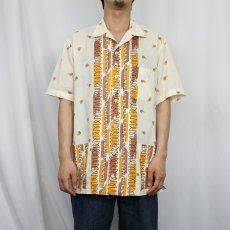画像2: 50's Jantzen USA製 総柄 コットンオープンカラーシャツ L (2)