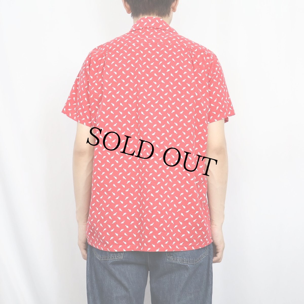 画像3: 50's〜 PENNEY'S 魚柄 コットンシアサッカー オープンカラーシャツ S (3)