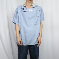 画像2: 50's Somerset レーヨンピーターパンシャツ L (2)