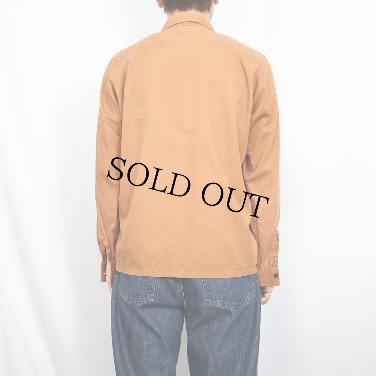 画像3: 60's PILGRIM 切り替えデザイン コットンオープンカラーシャツ M (3)