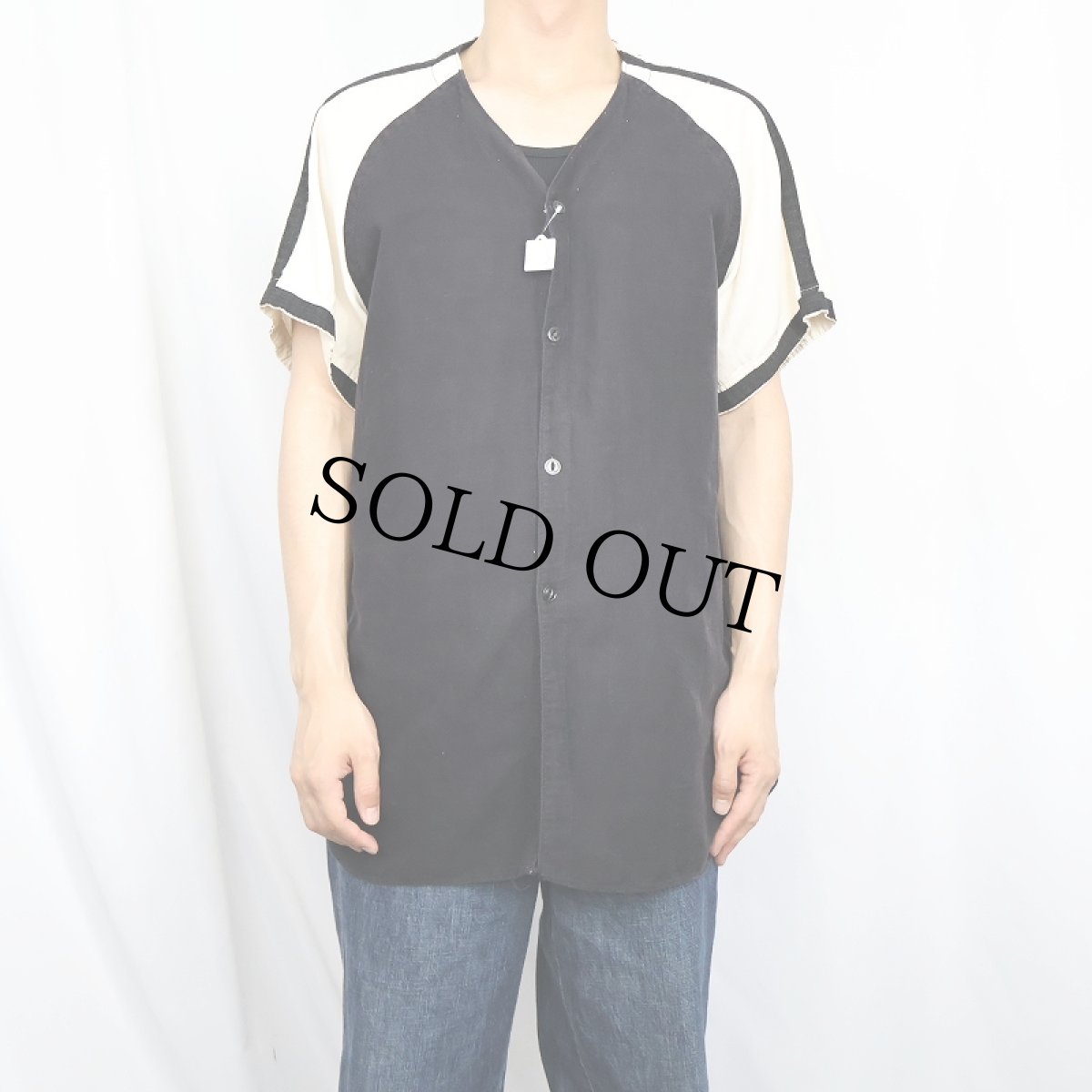 画像3: 〜50's "HURTS FAIRBURY" フェルトワッペン付き ベースボールシャツ BLACK SIZE40 (3)