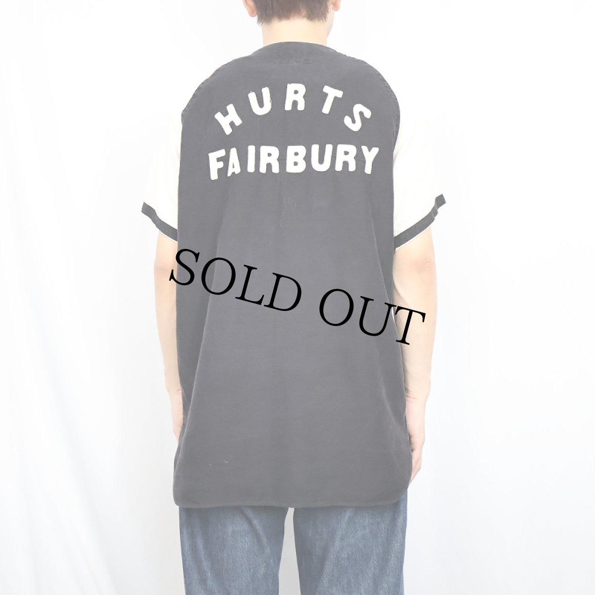 画像4: 〜50's "HURTS FAIRBURY" フェルトワッペン付き ベースボールシャツ BLACK SIZE40 (4)