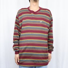 画像2: 80's HANG TEN USA製 ボーダー柄 ニットロンT XL (2)