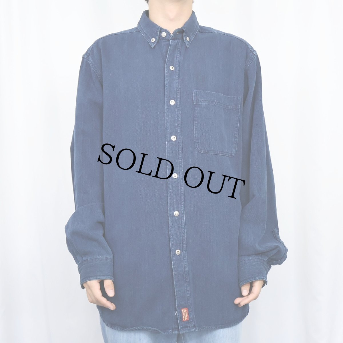 画像2: EMS インディゴ 鹿の子ボタンダウンシャツ M (2)