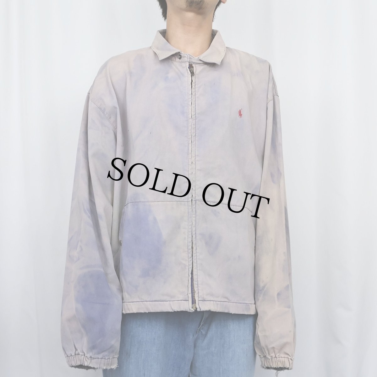 画像2: 80's POLO Ralph Lauren USA製 ブリーチ加工 コットンスイングトップ XXL (2)