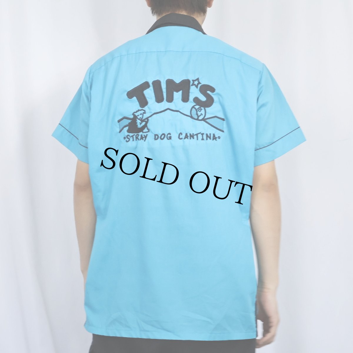 画像4: 90's HILTON USA製 "TIM'S" コットンポリ ボーリングシャツ M (4)