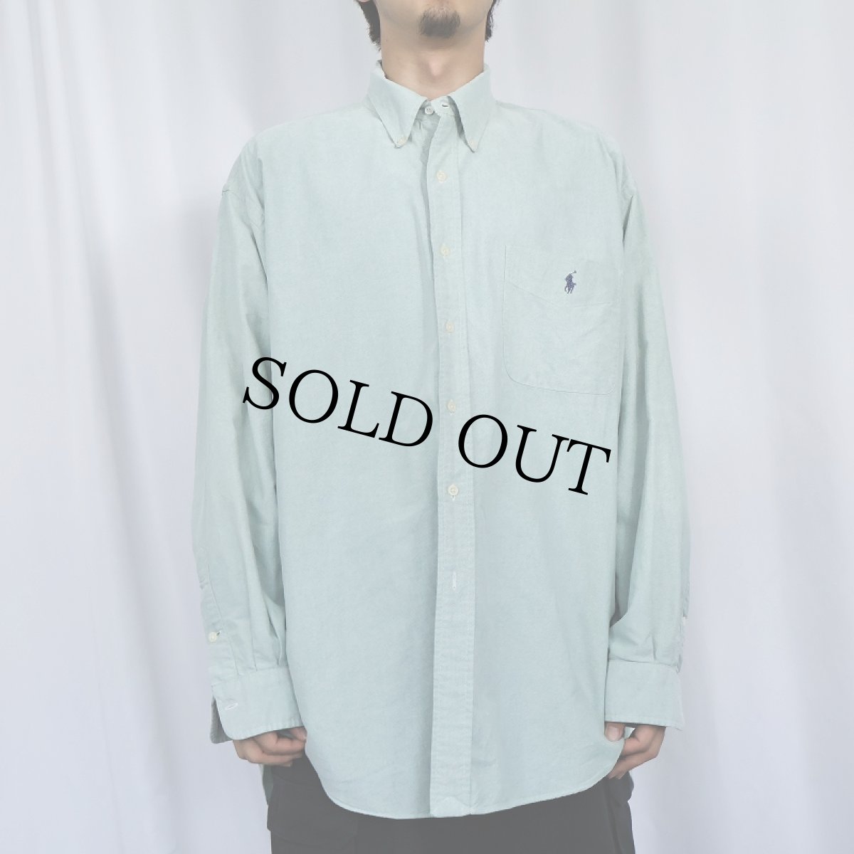 画像2: Ralph Lauren "BIG SHIRT" コットンボタンダウンシャツ L (2)