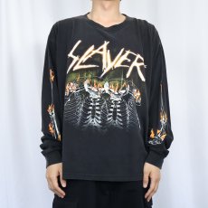 画像2: 2000's SLAYER スラッシュメタルバンド スカルプリントロンT BLACK XL (2)
