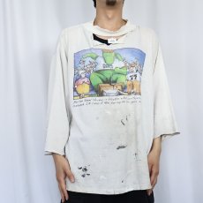 画像2: 90's PEPSI USA製 カットオフ イラストプリントTシャツ XL (2)