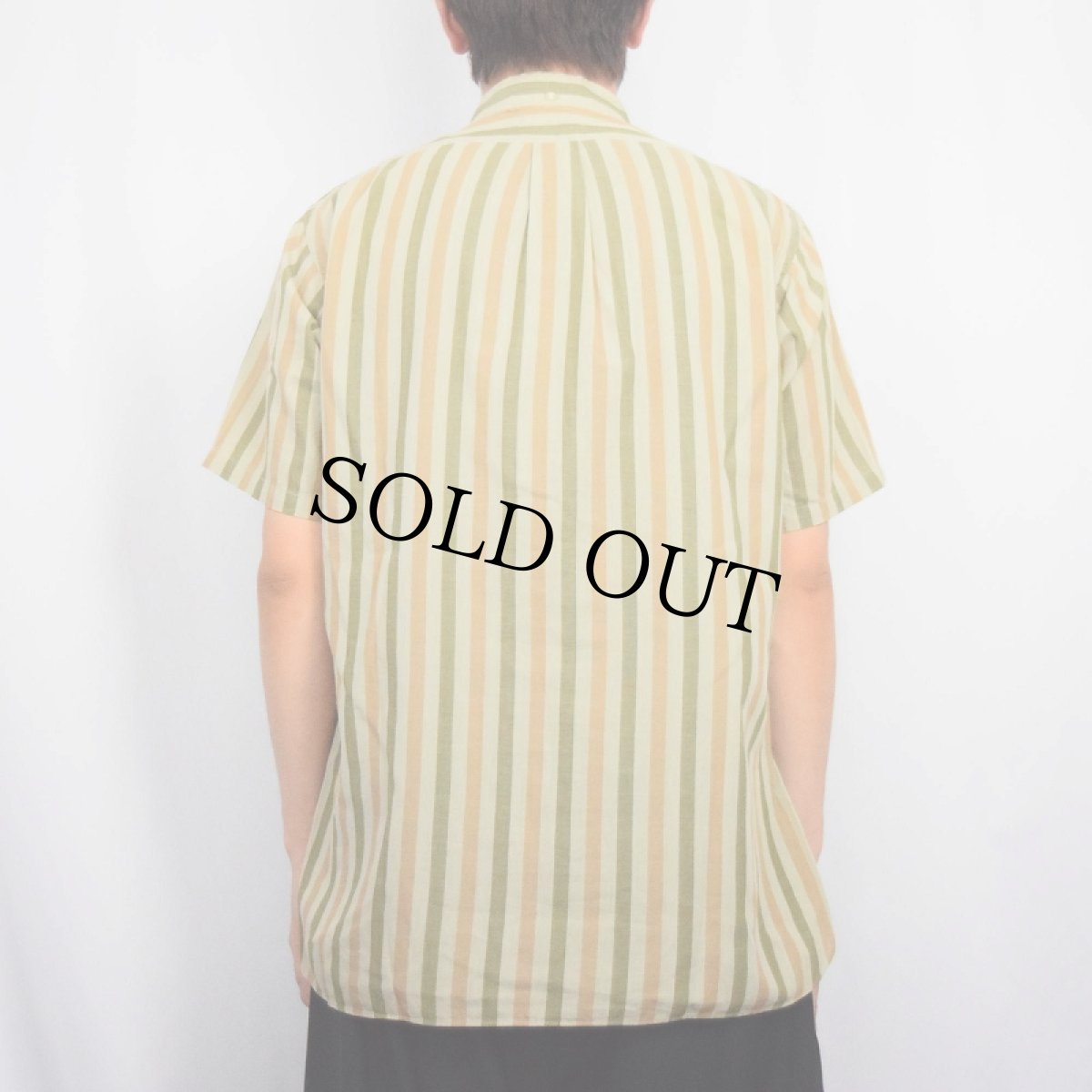 画像3: 60's ARROW USA製 ストライプ柄 3点留め コットンボタンダウンシャツ M (3)